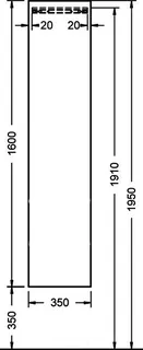 sanibel-Hochschrank 1.1 HSGM035L links 350x1600mm Tectona Zimt – Bild 3
