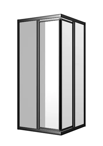 sanibel 1001-Eckdusche Pendeltür 2-tlg Sondermaß V41070 silber/Aquaperl