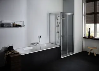 sanibel 1001-Pendeltür Sondermaß mit Trennwand V41230 silber/Aquaperl – Bild 2