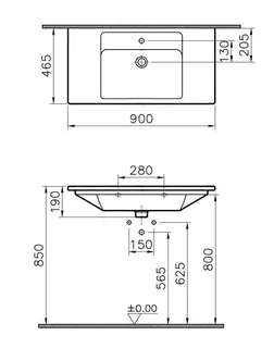 Möbelwaschtisch 90cm mit Hl. mit Ül. aktiv4YOU 2.0, weiß – Bild 2