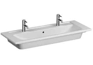 Möbel-Waschtisch 1200x465mm m.HL m. ÜL. 2 Hahnloch aktiv4YOU 2.0, 1 Becken, weiß