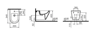Wandbidet 54cm geschlossene Befestigung aktiv4YOU 2.0, weiß – Bild 2
