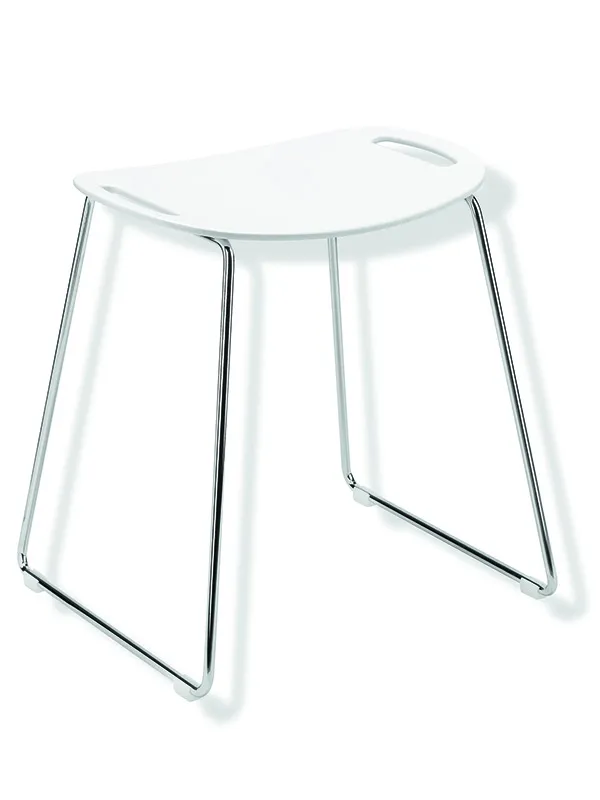sanibel care-Duschhocker A18 F01635.0004 Gestell verchromt Sitzfläche weiß