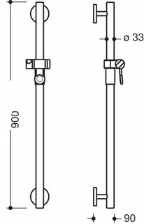 sanibel care-Wandstange A18 F01635.0016 900mm Waschtisch chromoptisch Halter weiß – Bild 2