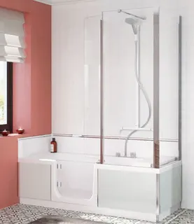 sanibel CARE-Acryl-Badewanne A18 DUO 4 Einstieg 1600x750mm Kopfteil links weiß