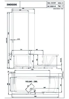 sanibel CARE-Acryl-Badewanne A18 DUO 4 Einstieg 1800x800mm Kopfteil rechts weiß – Bild 2
