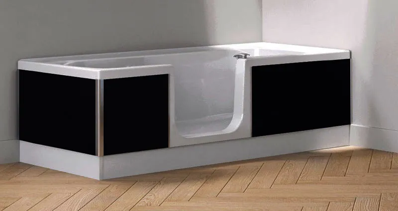 sanibel CARE-Glas-Aussenverkleidung A18 Eckausführung z Badew 1700x750mm schwarz