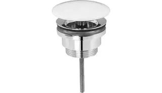 sanibel-Design-Ablaufventil mit Stopfen rund gewölbt DN 32 (11/4") weiß