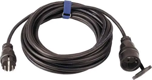 Schutzkontaktverlängerung 16 A 250 V 10m H07RN-F 3x1,5 mm² schwarz IP44