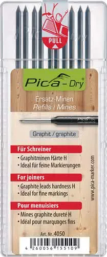 Minenset Pica-Dry 10x graphit Spezialhärte "H" f.feine Markierungen 10