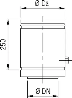 Bertrams Duschwanne Rohrelement mit Meßöffnung, d:130 inst. Länge 250 mm, mit KLB
