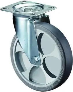 Lenkrolle D.160mm Trgf.200kg thermoplastisch Ku.Platte L135xB110mm BS