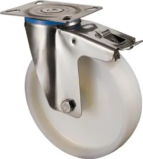 Lenkrolle D.100mm Trgf.130kg m.Festst.Ku.95x80mm BS ROLLEN