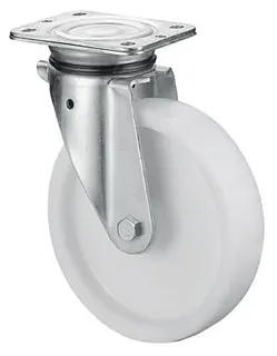 Schwerlast-Lenkrolle D.100mm Trgf.350kg Ku.Platte L105xB85mm BS ROLLEN