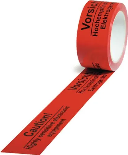 Warnklebeband PP Empfindliche Elektrogeräte L.66 m,B.50mm rot