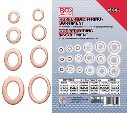 Kupferdichtringsortiment 300-teilig BGS