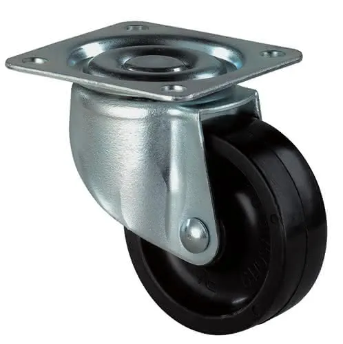 Lenkrolle D.40mm Trgf.30kg m.Platte Ku.schwarz BS ROLLEN
