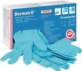 Einw.-Handsch.Dermatril 740 Gr.10 blau N itril 100 St./Box