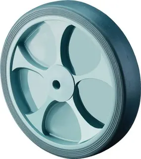 Ersatzrad D.160mm Trgf.200kg Gum.grau Achs-D.15mm Nabenl.60mm BS ROLLEN