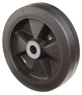 Ersatzrad D.125mm Trgf.140kg Gum.schwarz Achs-D.15mm Nabenl.50mm BS ROLLEN