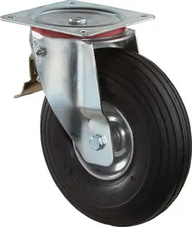 Luftrad D.260mm Trgf.200kg m.Platte Lenkrolle Luftbereifung schwarz BS
