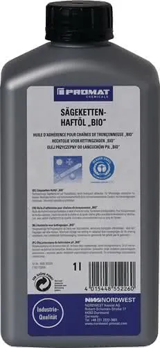 Sägekettenhaftöl BIO 52 mm²/s (bei 40GradC) 1l Flasche PROMAT CHEMICALS