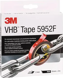 Montageband VHB Tape 5952F schwarz L.3m B.19mm Rl.3M – Bild 2