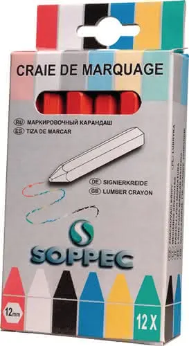 Markierkreide rot unpapiert 12 St./Schachtel SOPPEC
