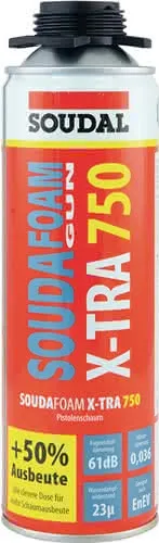 1K-Pistolenschaum SOUDAFOAM X-TRA 750 500 ml B2 grau o.Einw.-Handsch.Dose