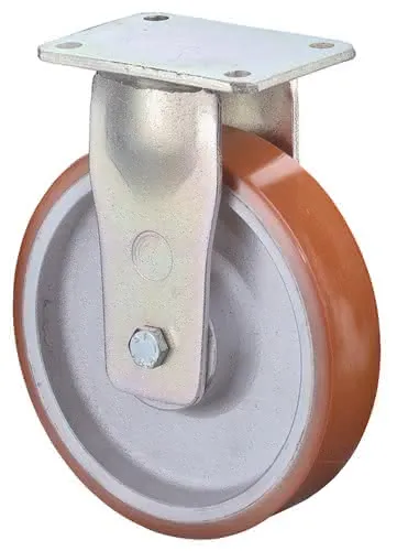 Schwerlast-Bockrolle D.150mm Trgf.800kg Guß-PU Platte L138xB110mm BS ROLLEN