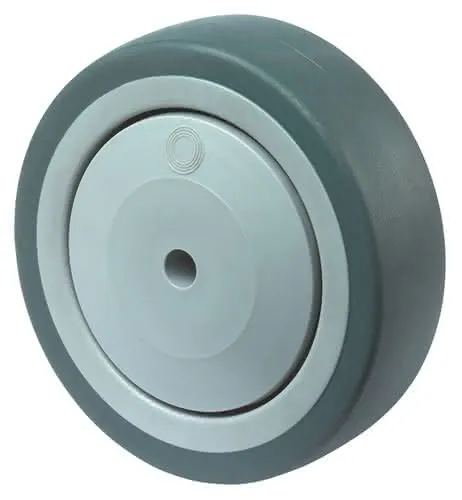 Ersatzrad D.100mm Trgf.100kg Gum.grau Achs-D.8mm Nabenl.36,5mm BS ROLLEN
