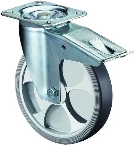 Lenkrolle D.80mm Trgf.100kg m.Festst.Ku.104x80mm BS ROLLEN