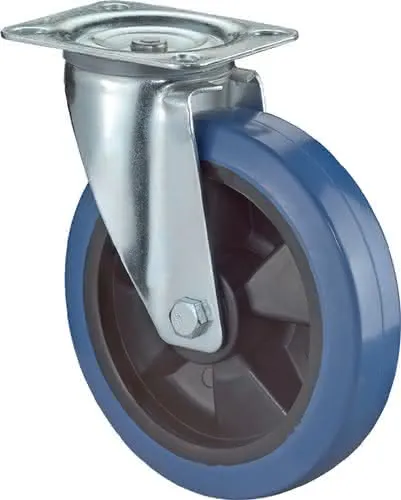 Lenkrolle D.100mm Trgf.140kg Ku.Platte L104xB80mm