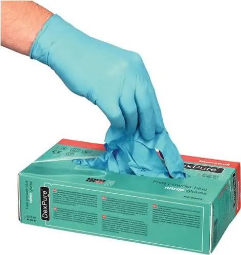 Einw.-Handsch.Dexpure 800-81 Gr.L blau N itril EN 374-2 PSA III 100 St./Box