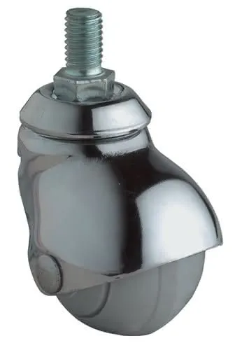 Kugellenkrolle D.40mm Trgf.30kg M10 Gum.grau BS ROLLEN