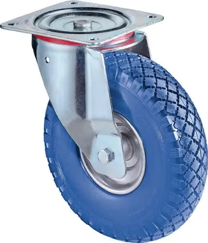 Lenkrolle D.200mm Trgf.75kg m.Platte PU schwarz BS ROLLEN