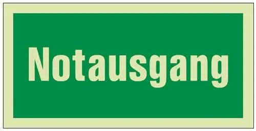 Rettungszeichen BGV A8 L297xB148mm Notausgang grün/weiß Folie