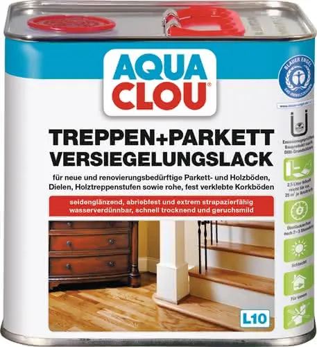 Treppen-/Parkettversiegelungslack L10 farblos seidenglanz 2,5l Dose CLOU