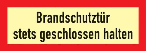 Brandschutzzeichen DIN 4066 L297xB105mm Brandschutztür stets geschl.halten Folie