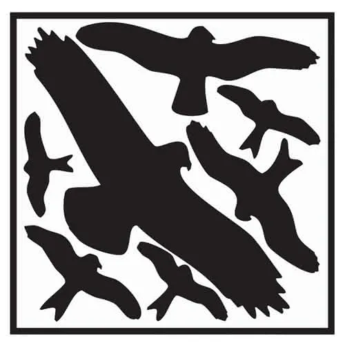 Aufkleber L290xB320 mm Vogelschutzset,Vogelsymbole Folie