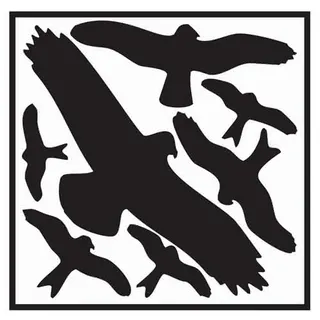 Aufkleber L290xB320 mm Vogelschutzset,Vogelsymbole Folie