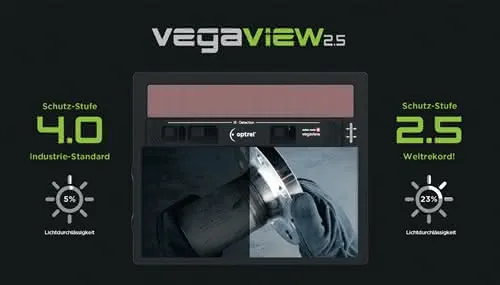 Schweißerschutzhelm Vegaview2.5 schwarz 90x110mm DIN 8-12 OPTREL