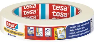 Malerkreppband 4306 Profi PLUS leicht gekreppt hellbeige L.50m B.19mm Rl.TESA