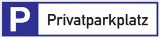 Parkplatzbeschilderung Privatparkplatz L460xB110mm Alu.weiß/blau/schwarz