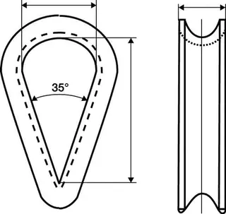 Kausche DIN 6899 Form B 8mm Seil-Nenngröße 7,0mm ZN m.tiefer Rille – Bild 2
