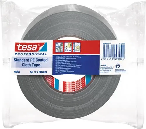 Gewebeband tesaband® Stand.4688 silber-matt L.50m B.50mm Rl.TESA
