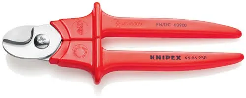 Kabelschere L.230mm Kopf pol.VDE Ku.umspritzt KNIPEX