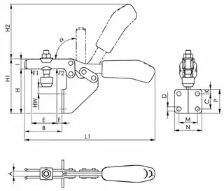 Waagrechtspanner Nr.6833 Gr.2 Winkelfuß AMF – Bild 2