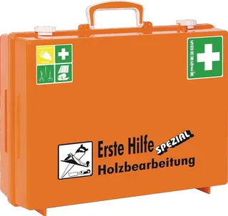 Erste Hilfe Koffer Beruf SPEZIAL Holzbea rbeitung B400xH300xT150ca.mm orange – Bild 3