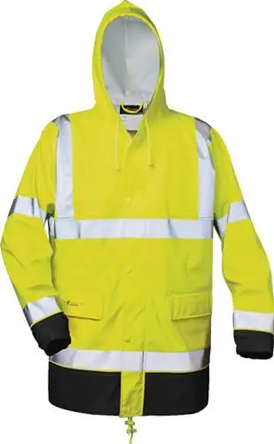 Warnschutz PU Regenjacke Manfred Gr.M ge lb/schwarz